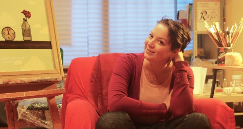 Smaranda in her studio, January 2016