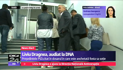 PSD President Liviu Dragnea waiting in line at the National Anticorruption Directorate - DNA headquarters in Romania