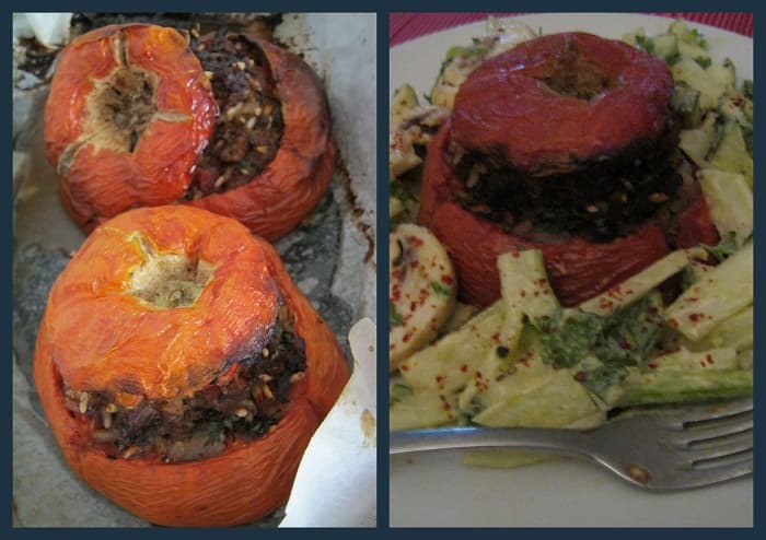 Rachel's recipes: Girl-on-a-bicycle-with-a-pet-monkey inspired Stuffed Tomatoes