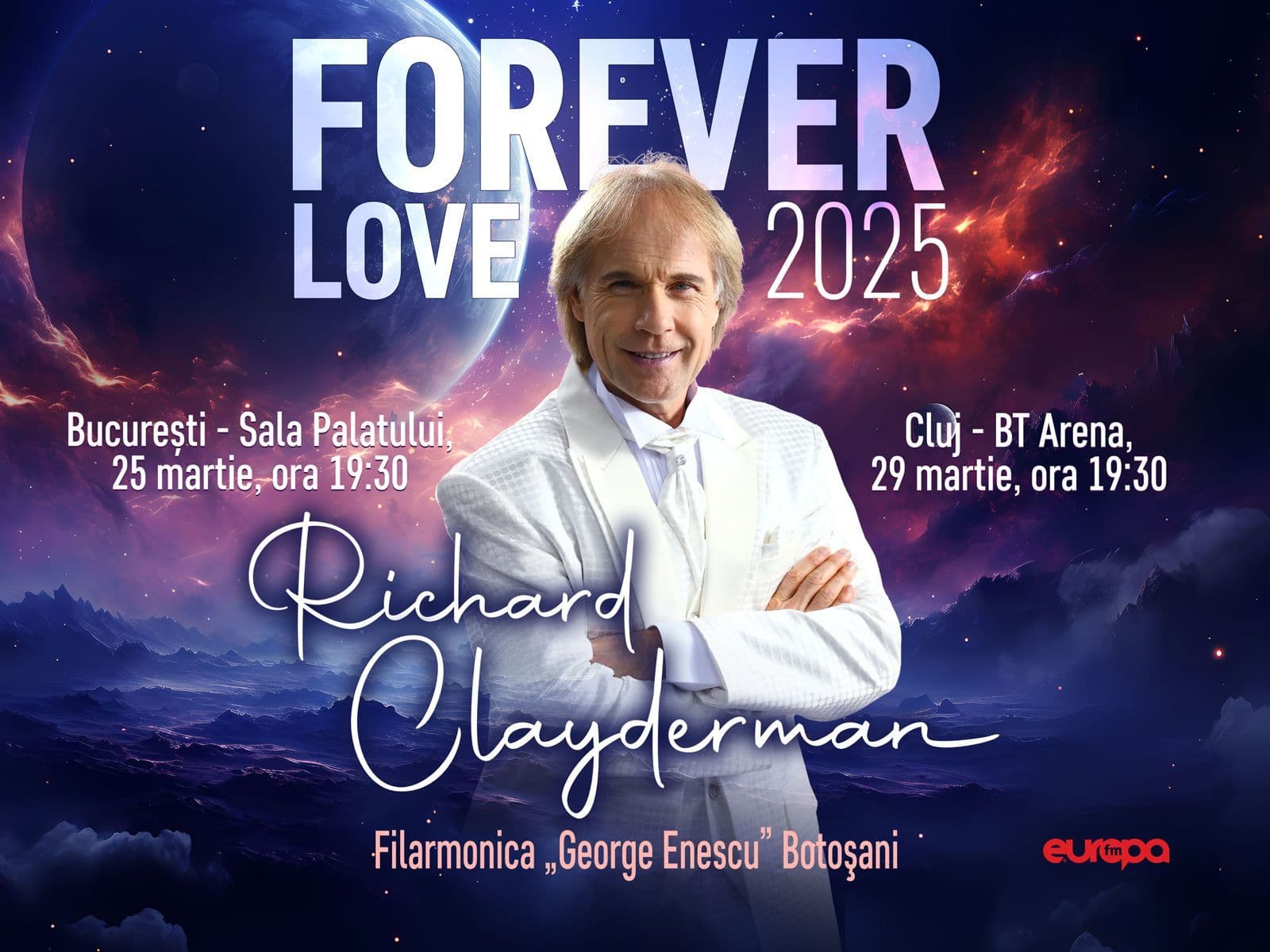 Pianist Richard Clayderman to concert in Bucharest, Cluj-Napoca