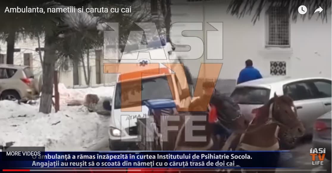 Horse power: Cart aids snowed in ambulance in Romania
