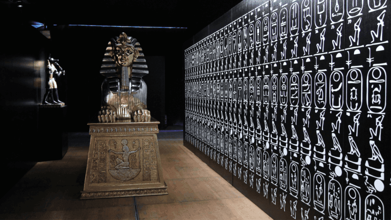 Tutankhamun's mask on display at ancient Egypt exhibition in Bucharest