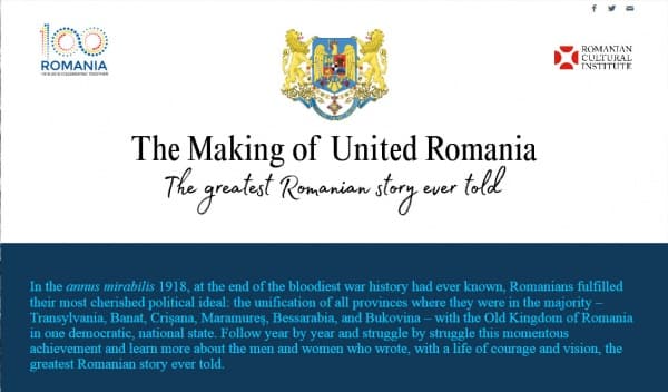 Website in English dedicated to Romania’s Great Union launches in London this week