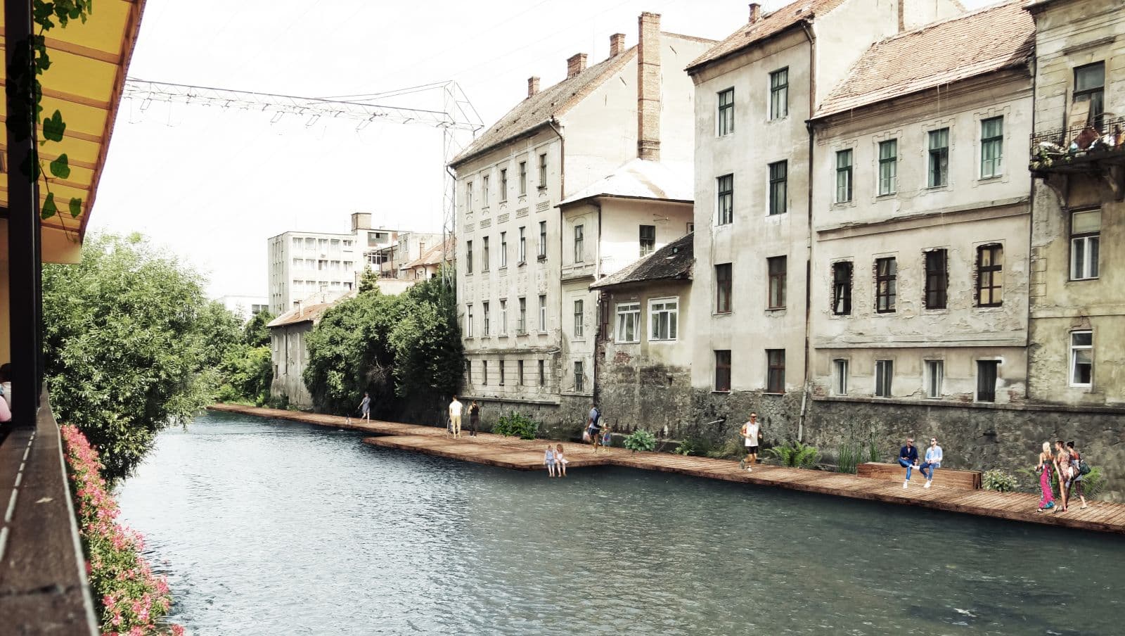 River banks in western Romania city turn into pedestrian, bicycle paths