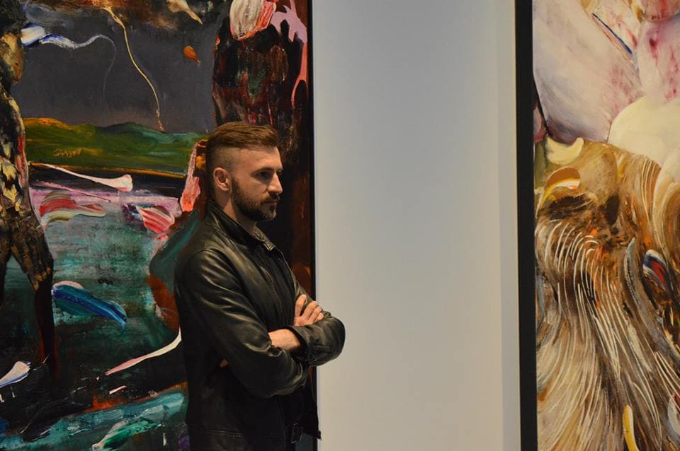 Paintings by Romanian Adrian Ghenie, on display at New York art gallery