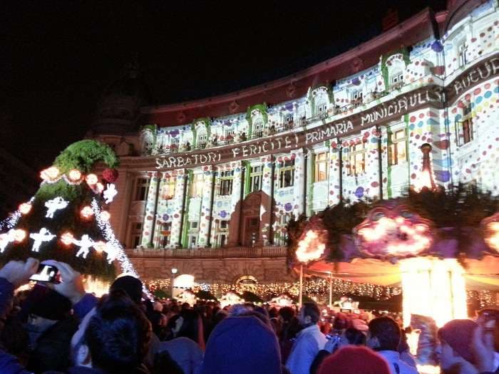 Lights are on for Christmas in Bucharest