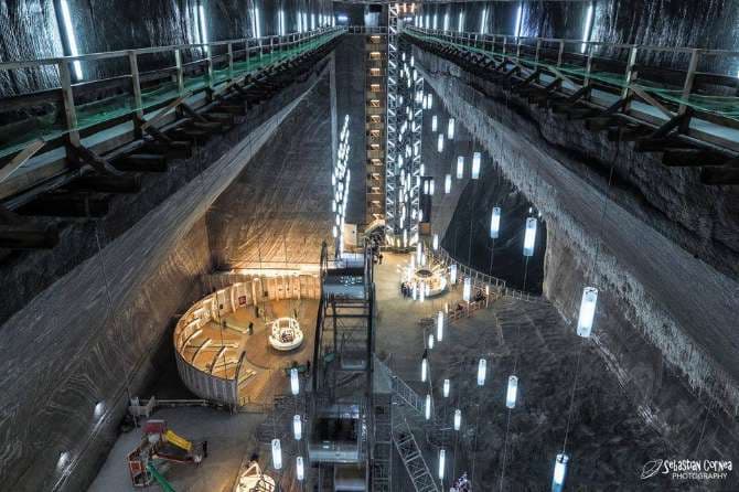 Romanian salt mine, among the few underground places on Google Street View