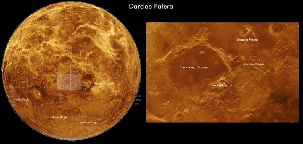 Romanian names for craters on the Moon, Mercury and Venus