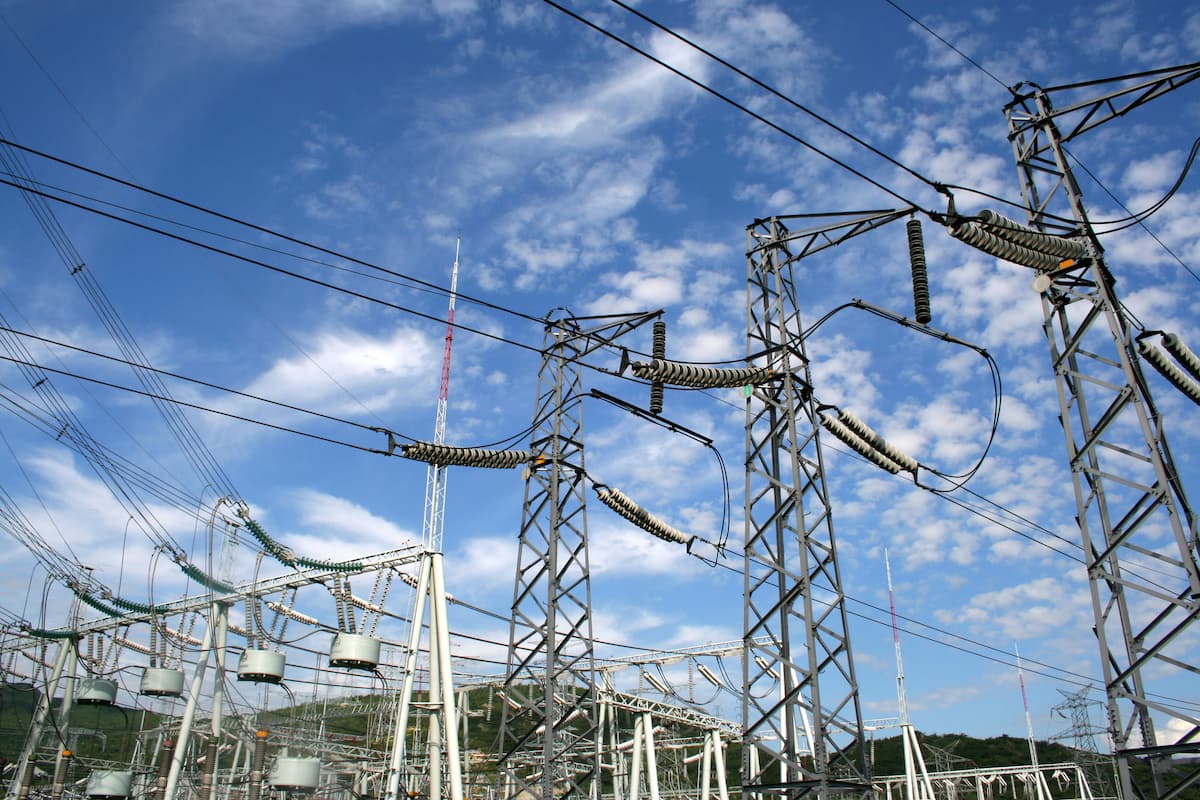 Electricity poles.