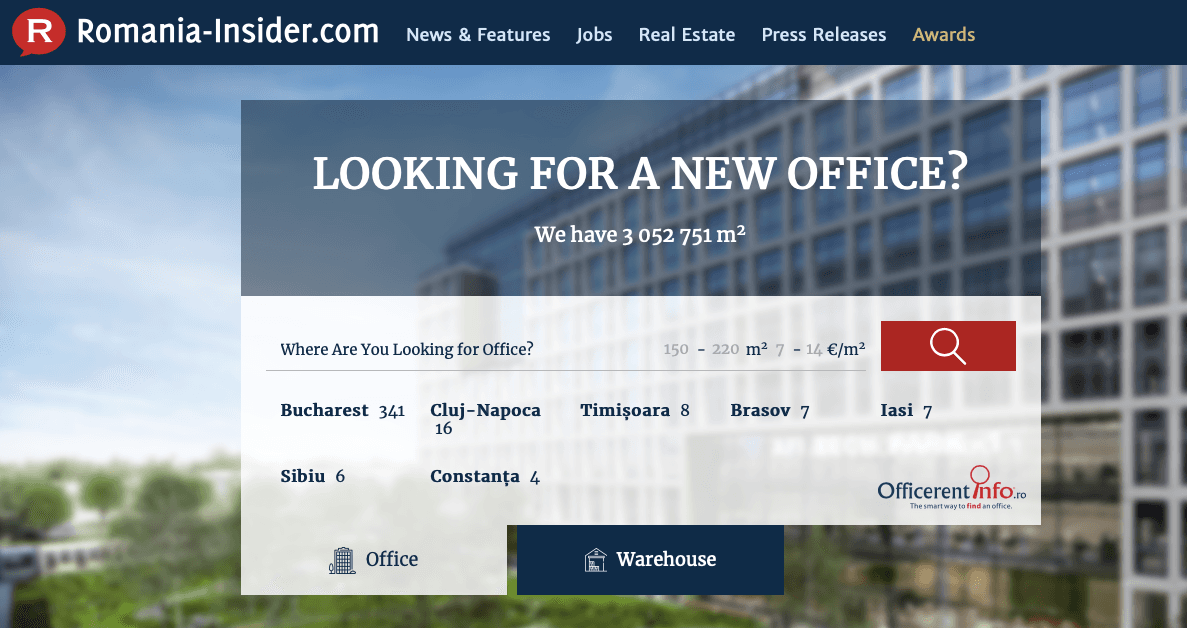 Press Release: City Compass Media and Officerentinfo.com the first office & warehouse search platform in CEE launched real estate classifieds section on Romania-Insider.com