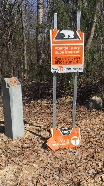 Signage on long-distance trail crossing Transylvania destroyed