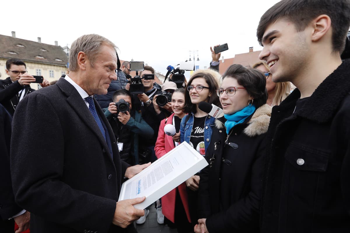 What did the EU leaders do in Romania before the Sibiu summit?