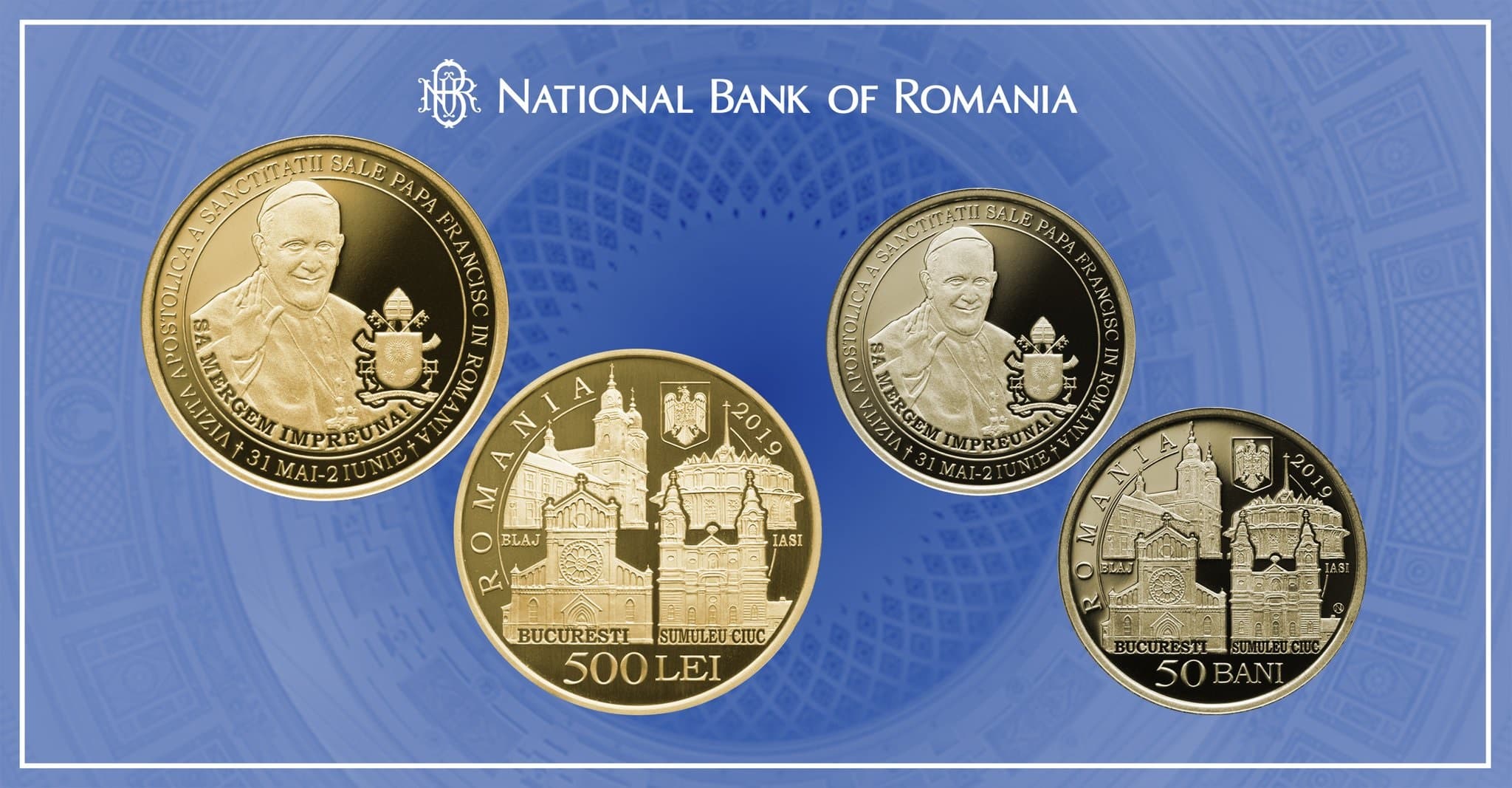 Romania’s central bank issues special coins to mark visit of Pope Francis