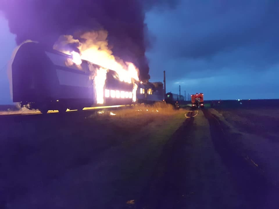 Passenger train catches fire in Southern Romania