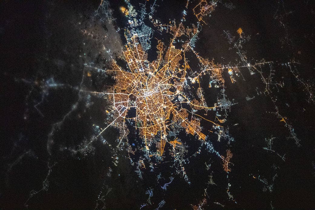 Photo of the day: Brightly-lit Bucharest photographed at night from the International Space Station