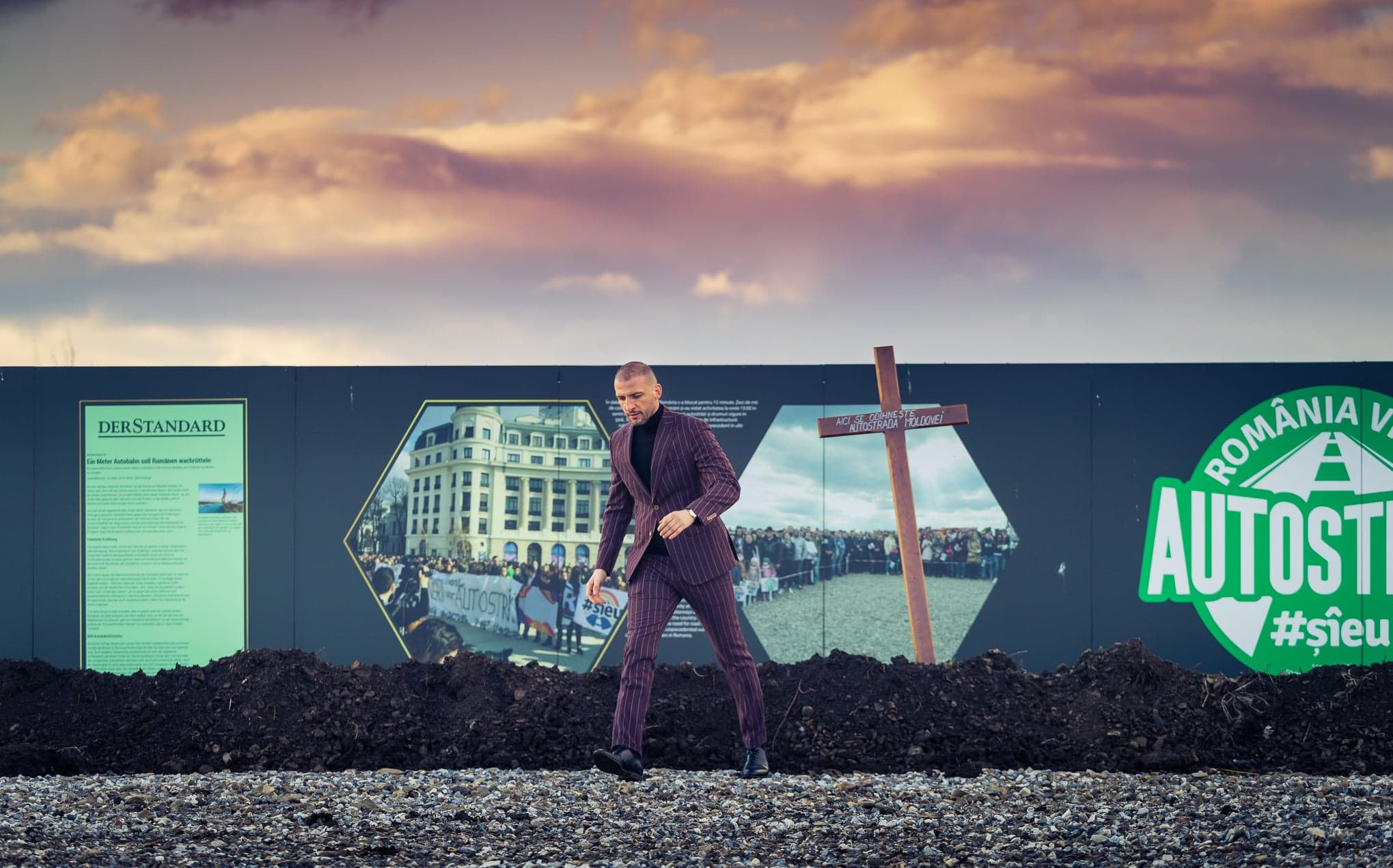Romanian entrepreneur announces 'burial' of one-meter highway built to protest poor infrastructure