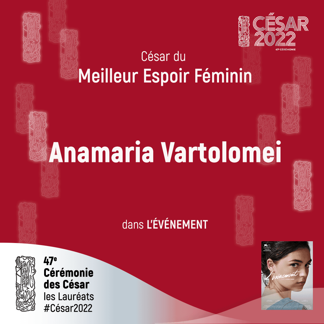 Cesar Awards: French-Romanian actress Anamaria Vartolomei among 2022 winners