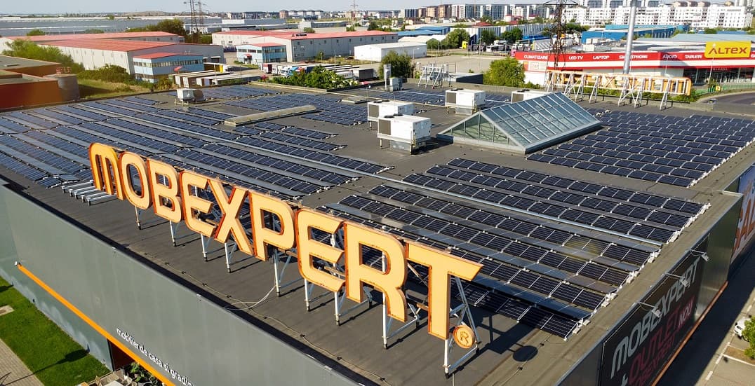 Mobexpert furniture store in Bucharest covers own electricity consumption from PV panels