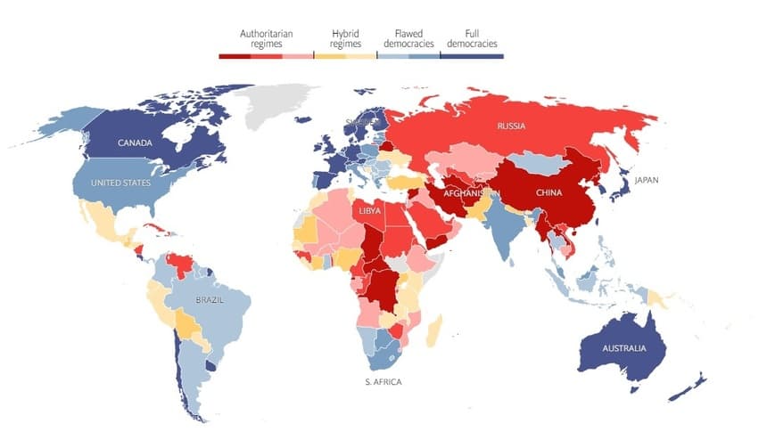 Romania, last among EU countries in The Economist’s annual Democracy Index