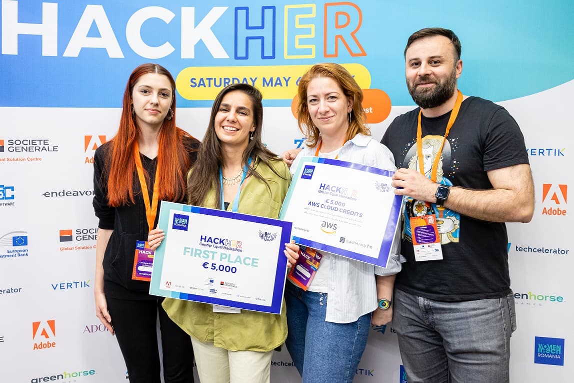 HackHER: Team behind interior design app wins Bucharest hackathon for women startup founders