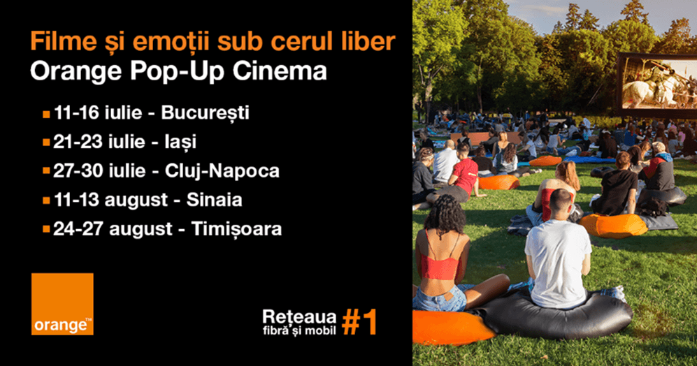 Movies outdoors: Orange Pop-Up Cinema caravan travels to five Romanian cities this summer