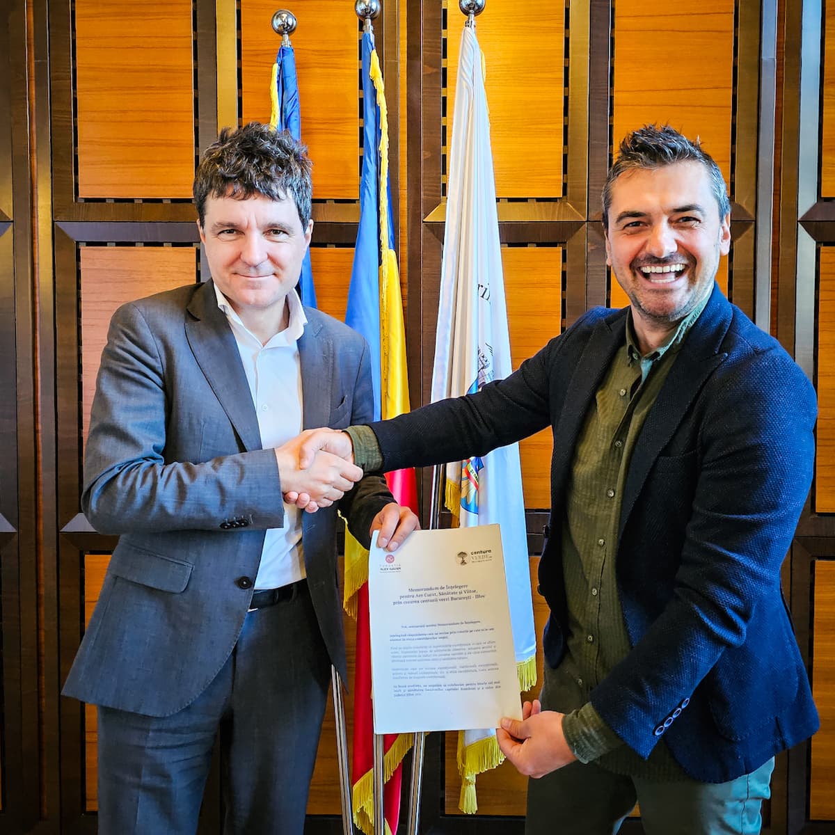 Bucharest mayor Nicuşor Dan and alpinist Alex Găvan seal memorandum on Green Belt project, call for further support