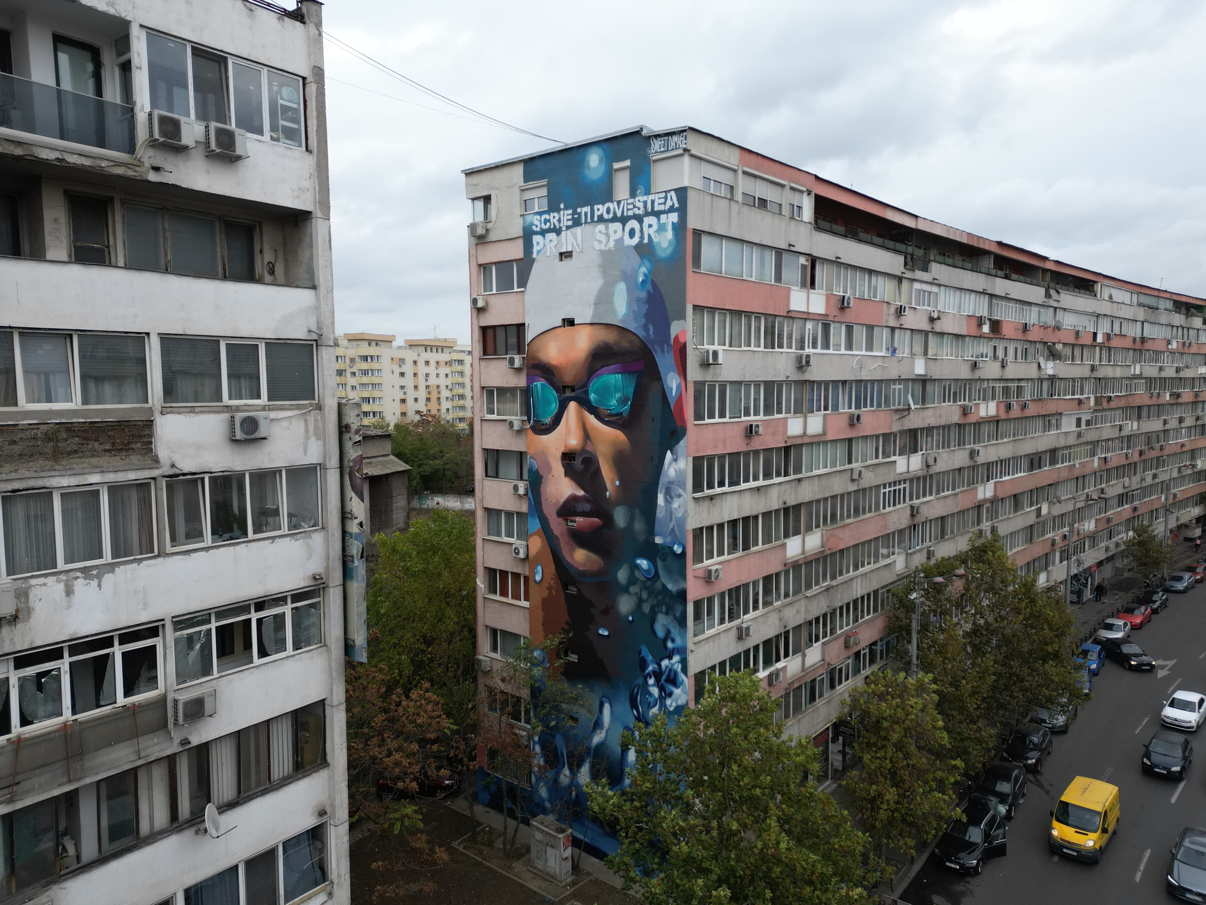 Outline StreetArt: New Bucharest mural dedicated to swimming star David Popovici