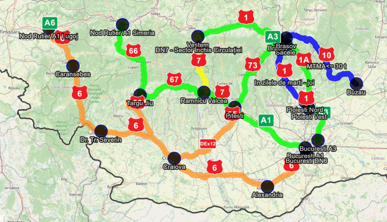 Romania’s Road Company CNAIR highlights alternative routes to closed Olt Valley road