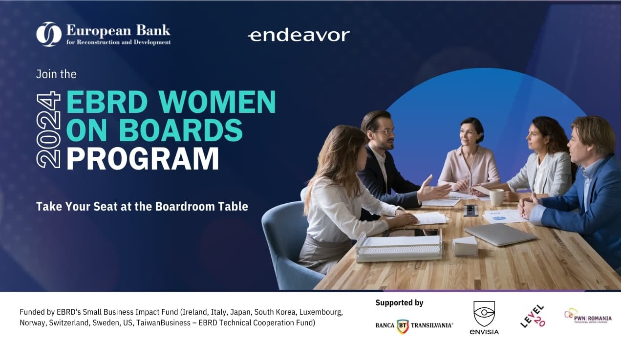 Support from the EBRD Women on Boards Program in Romania. Program shares a practical guide for women aspiring to leadership roles