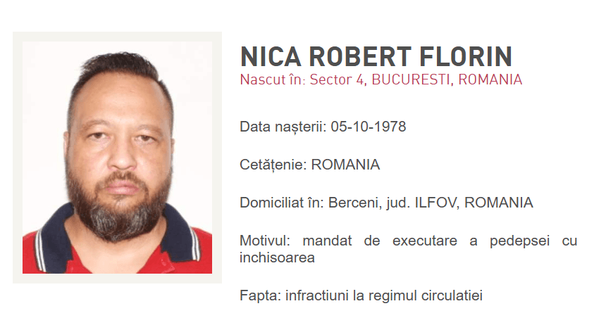 Romanian police brings man on Most Wanted list back to serve jail sentence