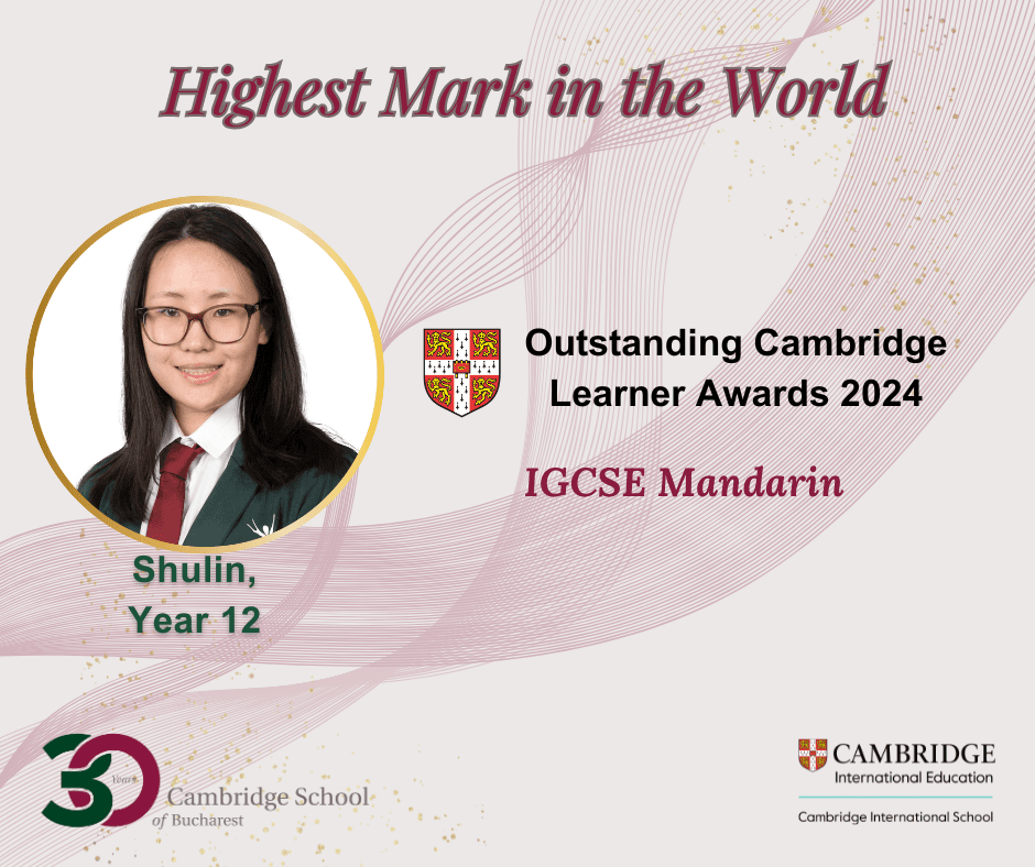 Cambridge School of Bucharest celebrates fourth ‘Highest Mark in the World’