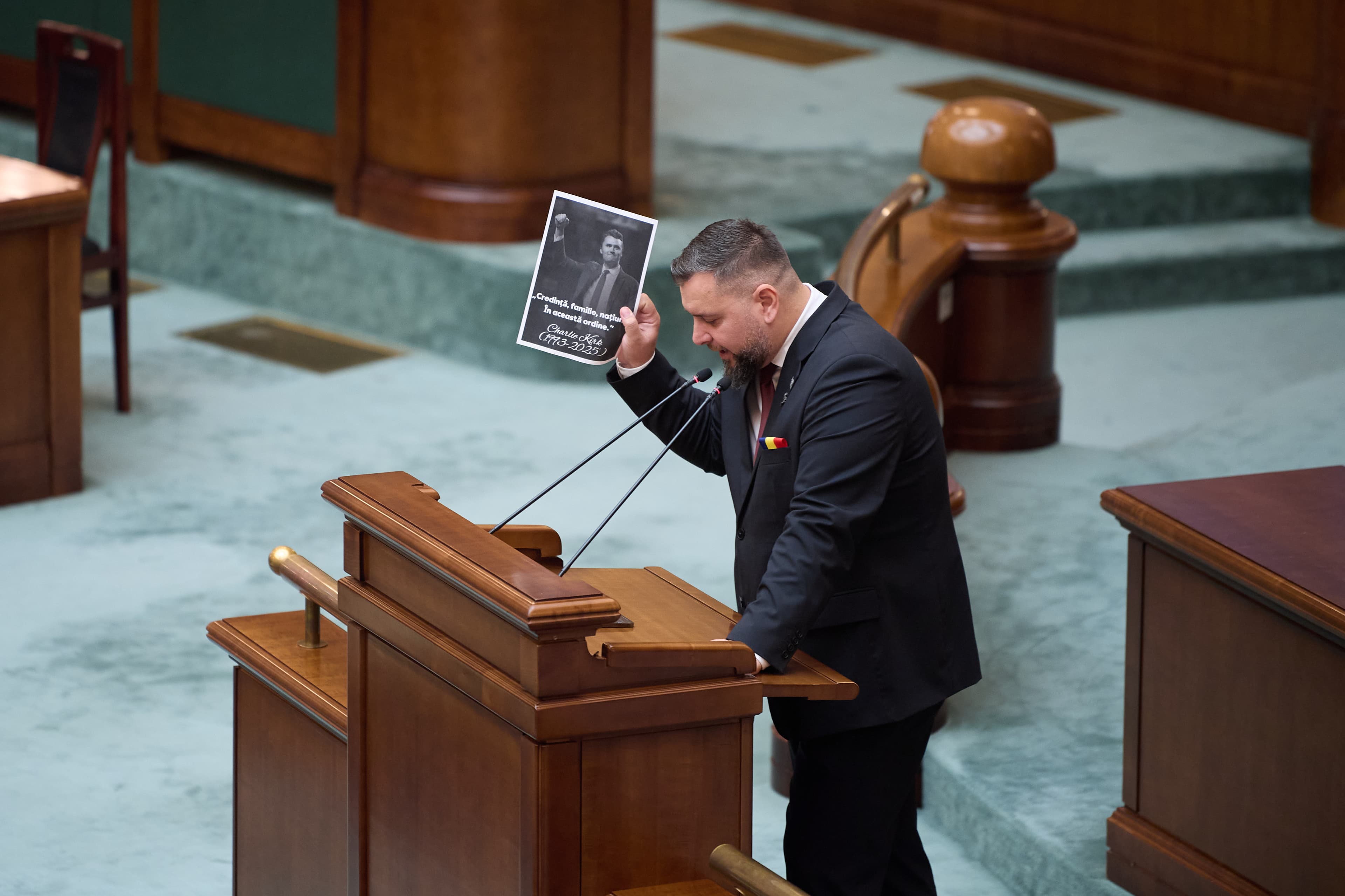 Romanian Parliament holds moment of silence for American conservative activist Charlie Kirk