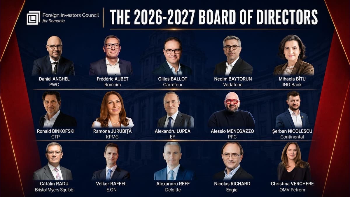 Foreign Investors Council in Romania announces new Board of Directors for 2026-2027