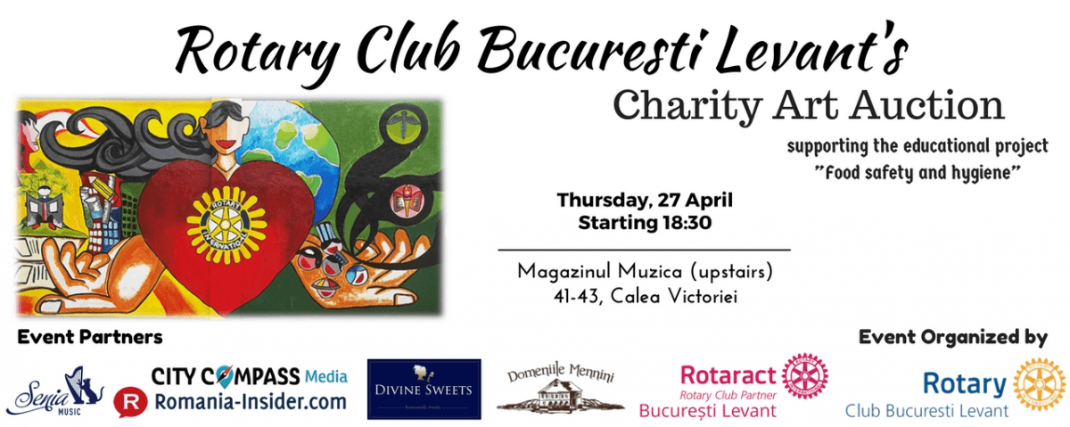 (P) Join Rotary Club București Levant's Charity Art Auction organized in support of the educational project ”Food safety and hygiene”