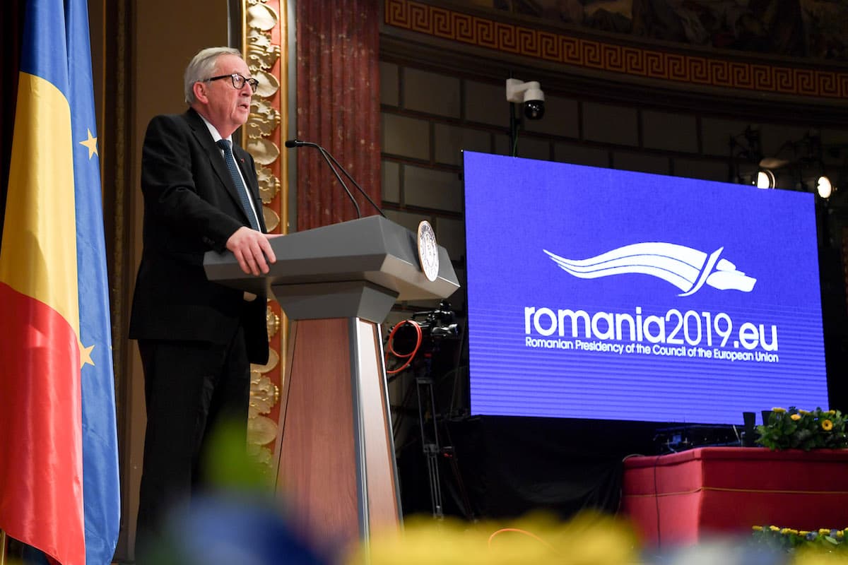 EU leaders hold uplifting speeches in Bucharest as Romania takes over EU presidency