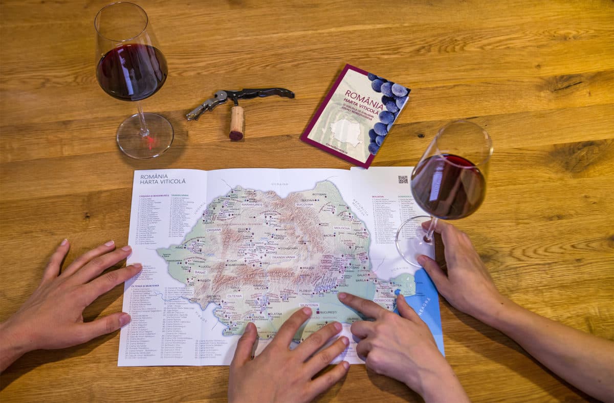 Romania wine map available in English