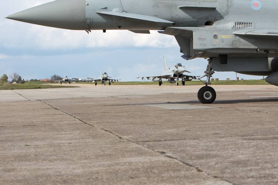 British Typhoon planes land at Romania's Kogalniceanu Military Base