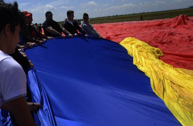 Romania tries to break world record with largest flag in the world, covering seven hectares