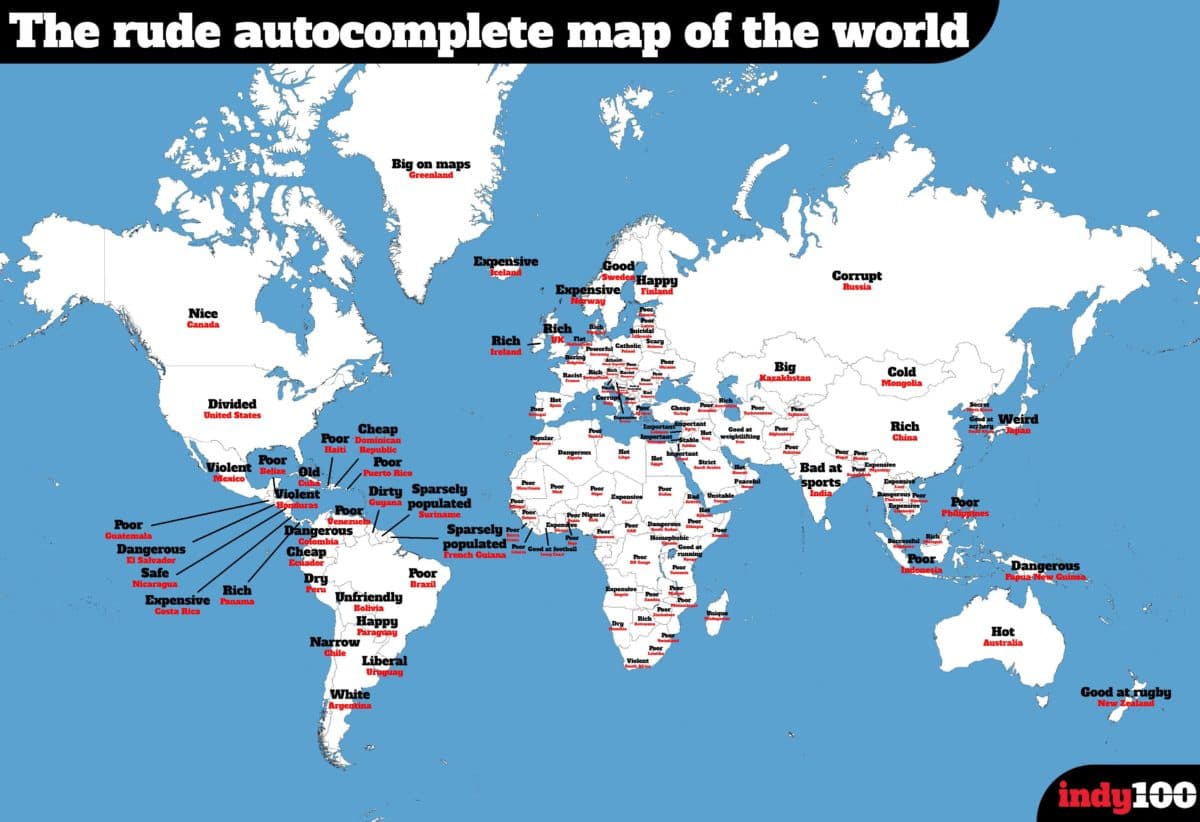 Romania according to people’s Google autocomplete searches