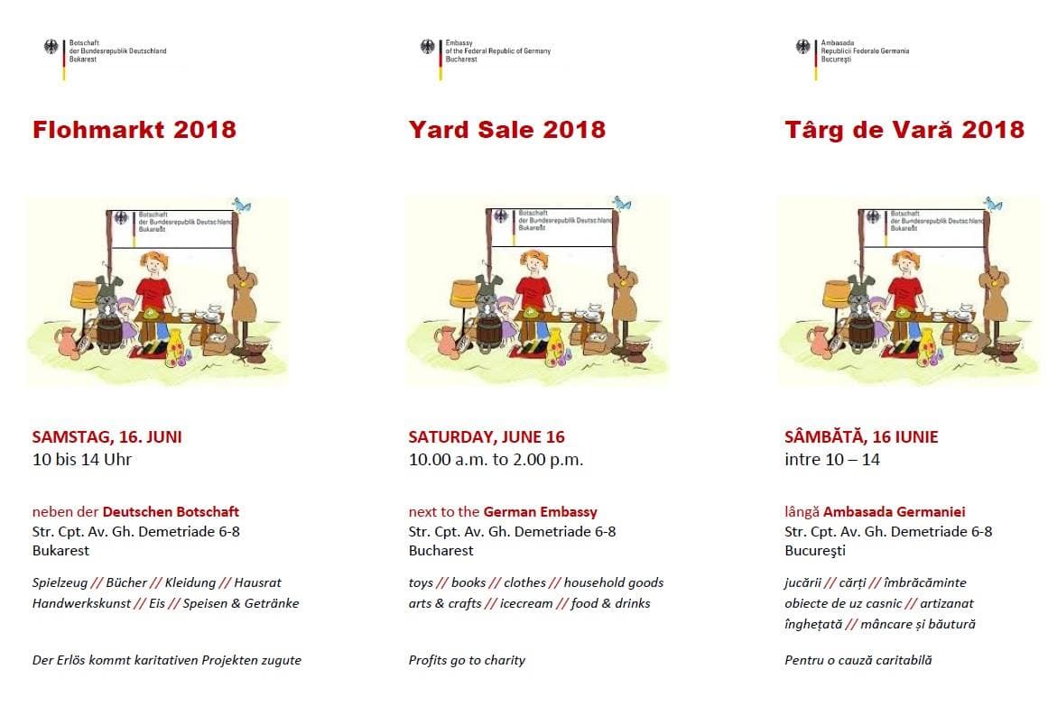 German Embassy in Bucharest hosts charity yard sale this weekend